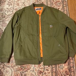 Duluth Trading Co 40 Grit men’s green bomber jacket